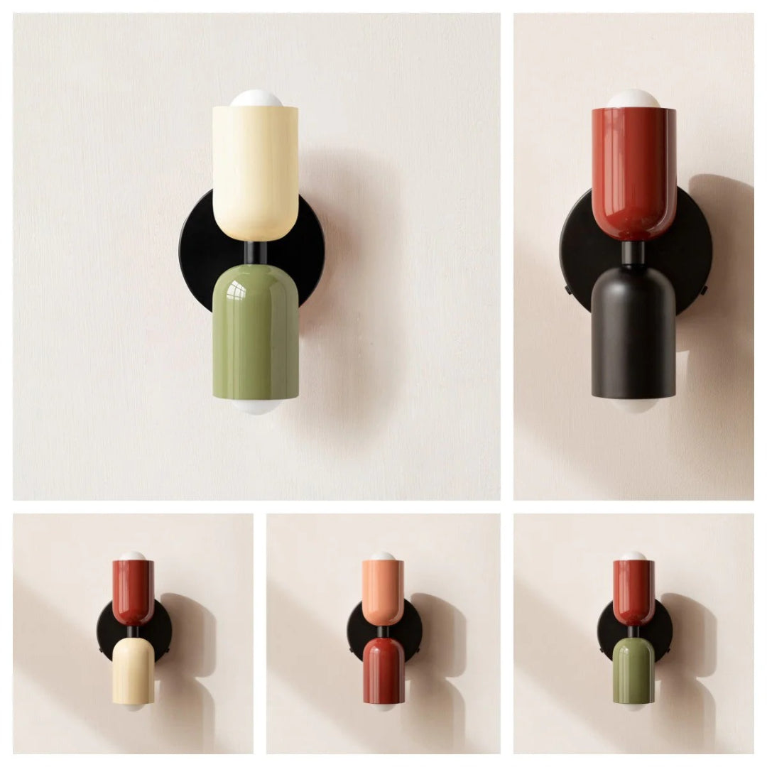 Hedendaagse metalen glazen wandlamp