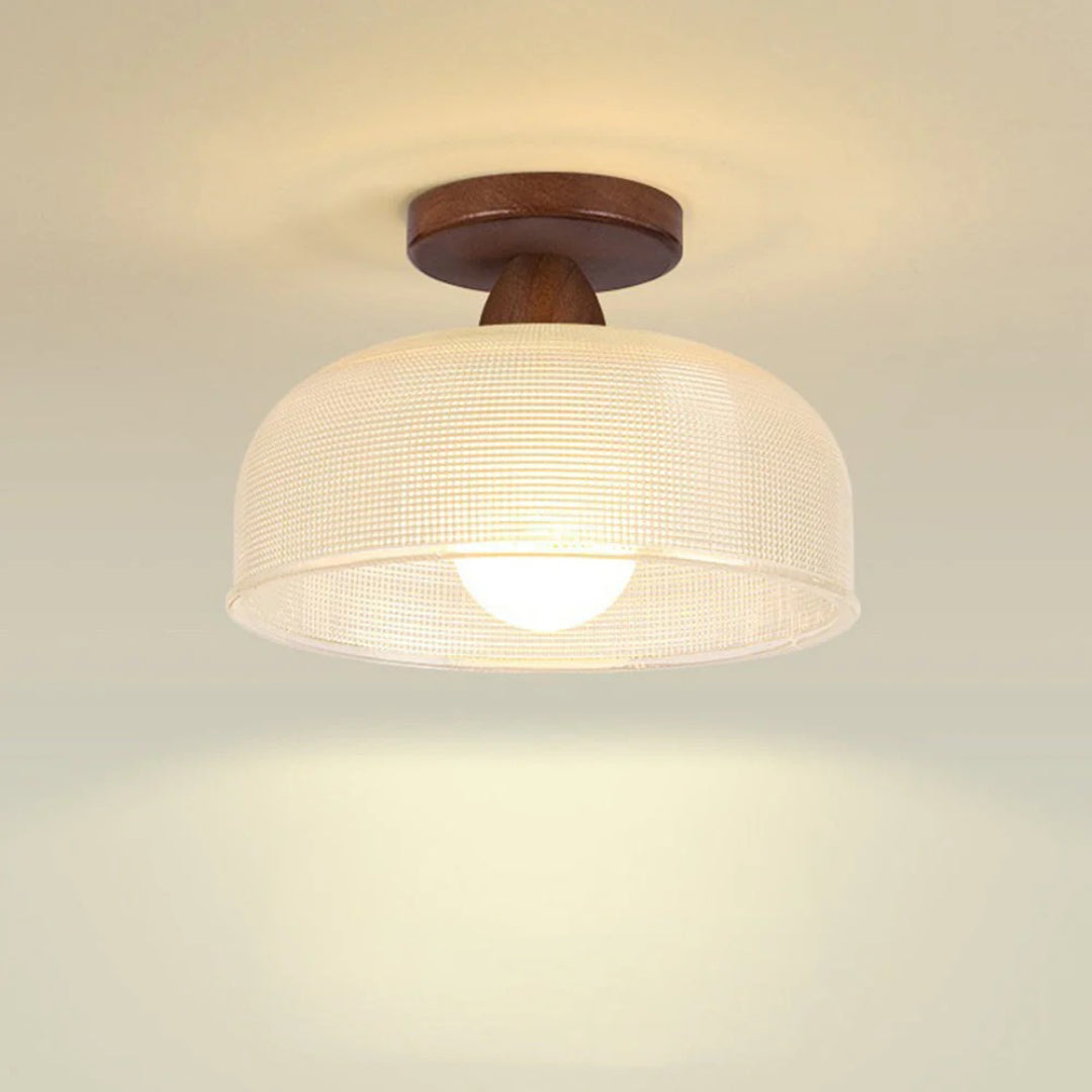 Minimalistische Geribbelde Glazen Plafondlamp
