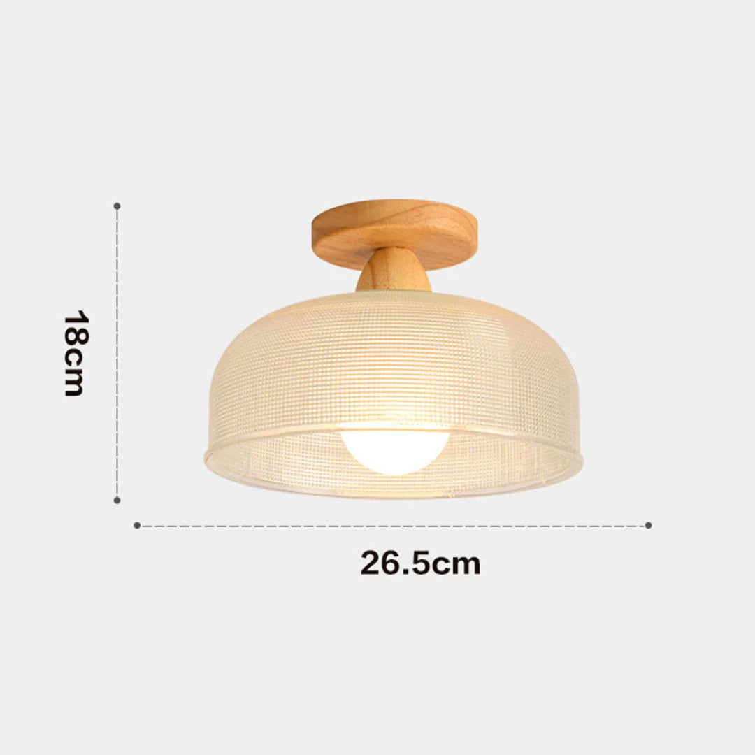 Minimalistische Geribbelde Glazen Plafondlamp