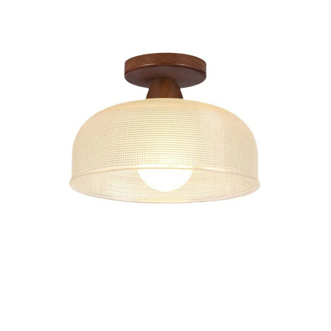 Minimalistische Geribbelde Glazen Plafondlamp
