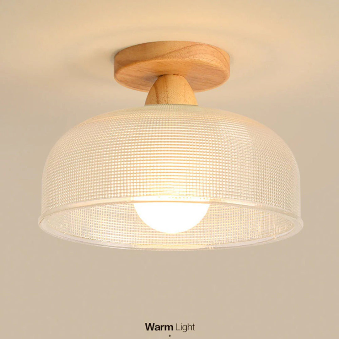 Minimalistische Geribbelde Glazen Plafondlamp