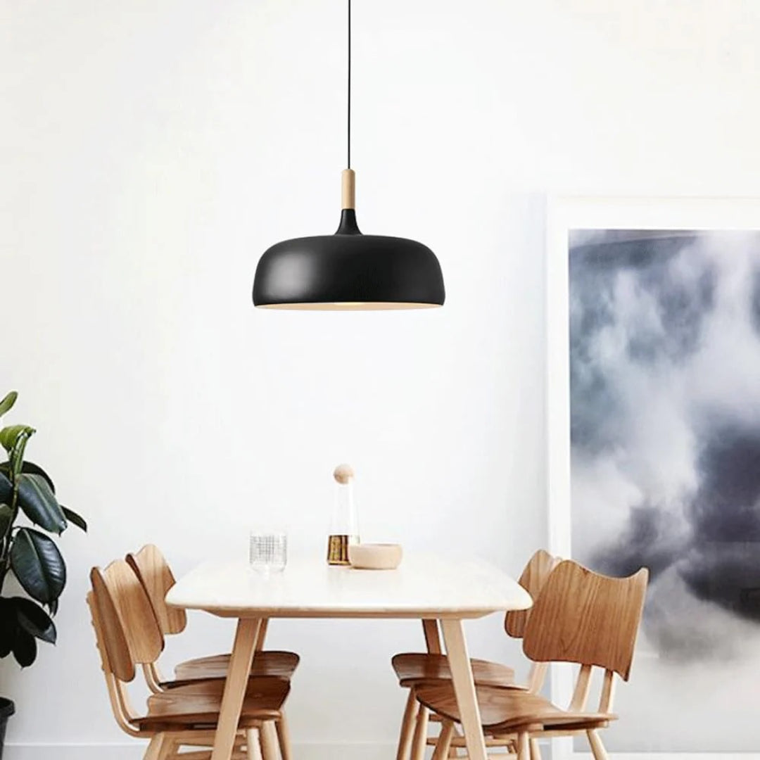 Japandi Houten Metalen Hanglamp