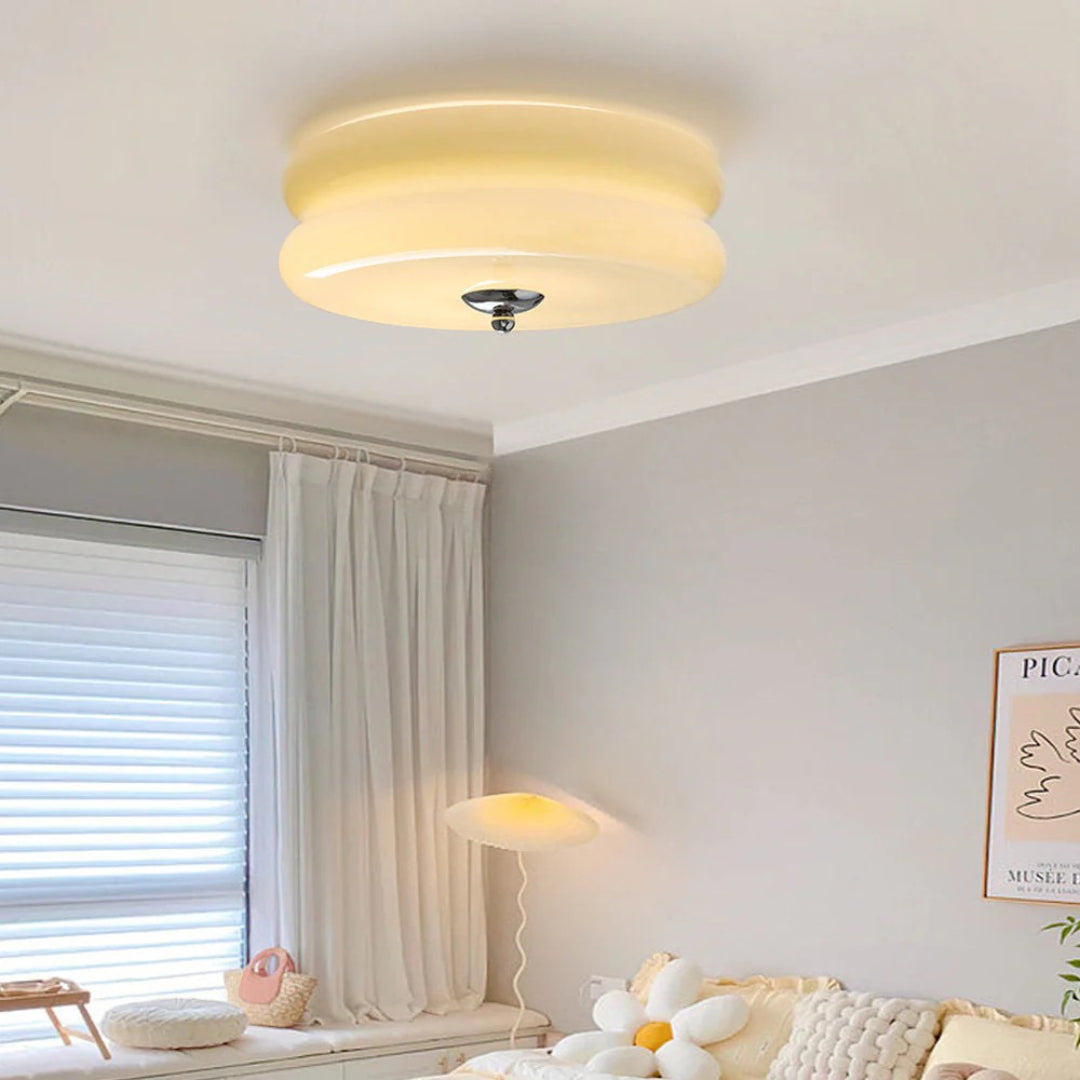 Art deco glazen plafondlamp