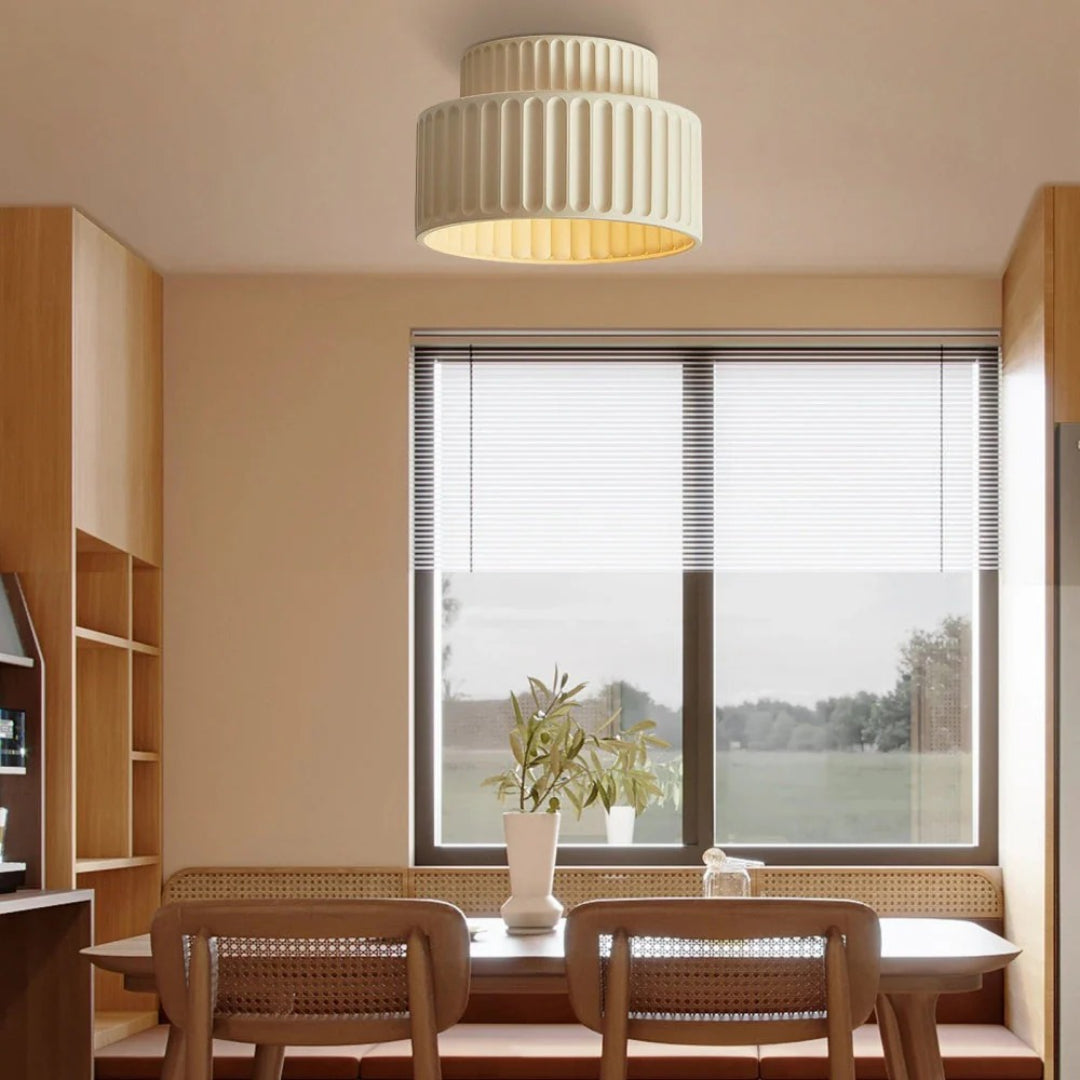 Minimalistische Geribbelde Keramische Plafondlamp