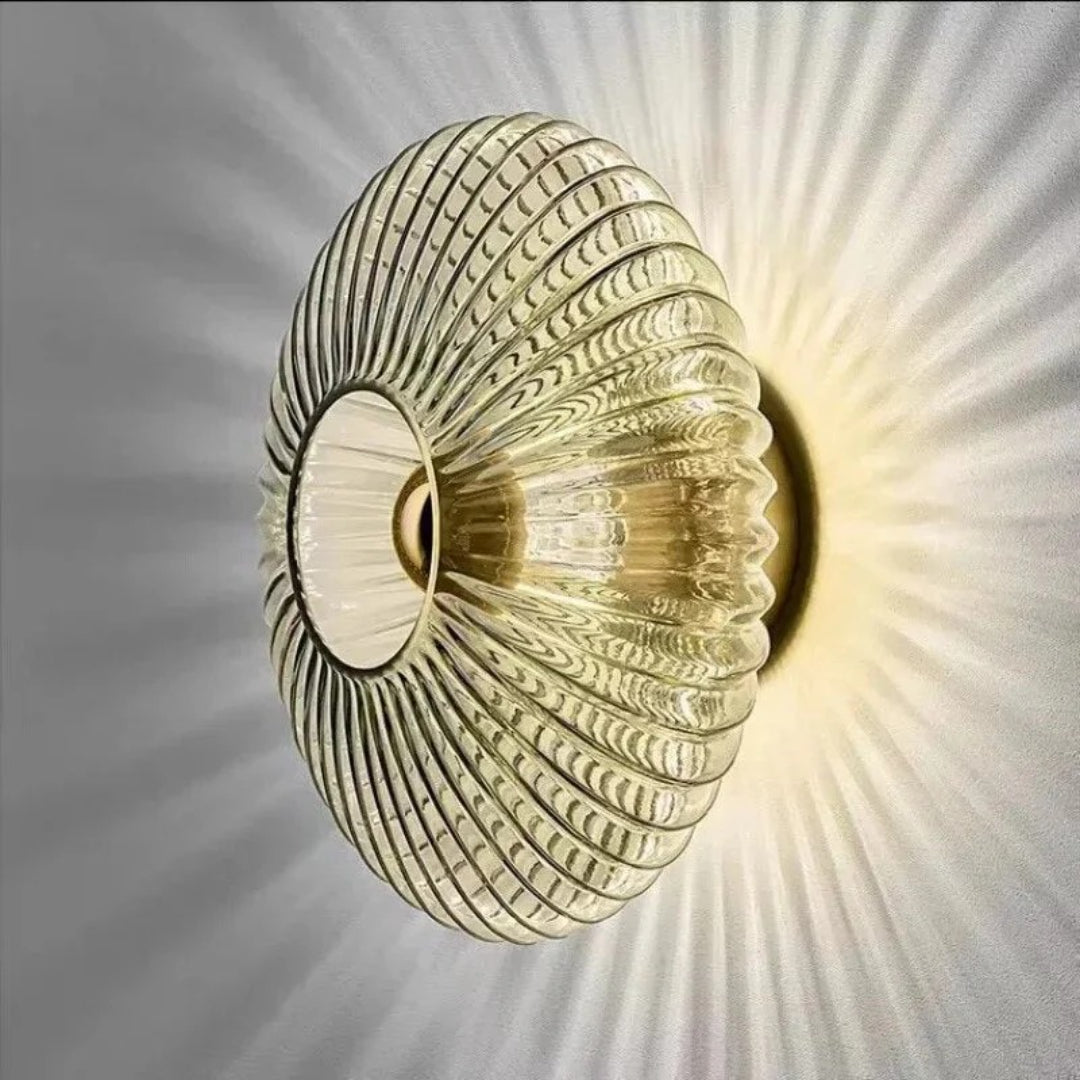 Getextureerde glazen wandlamp