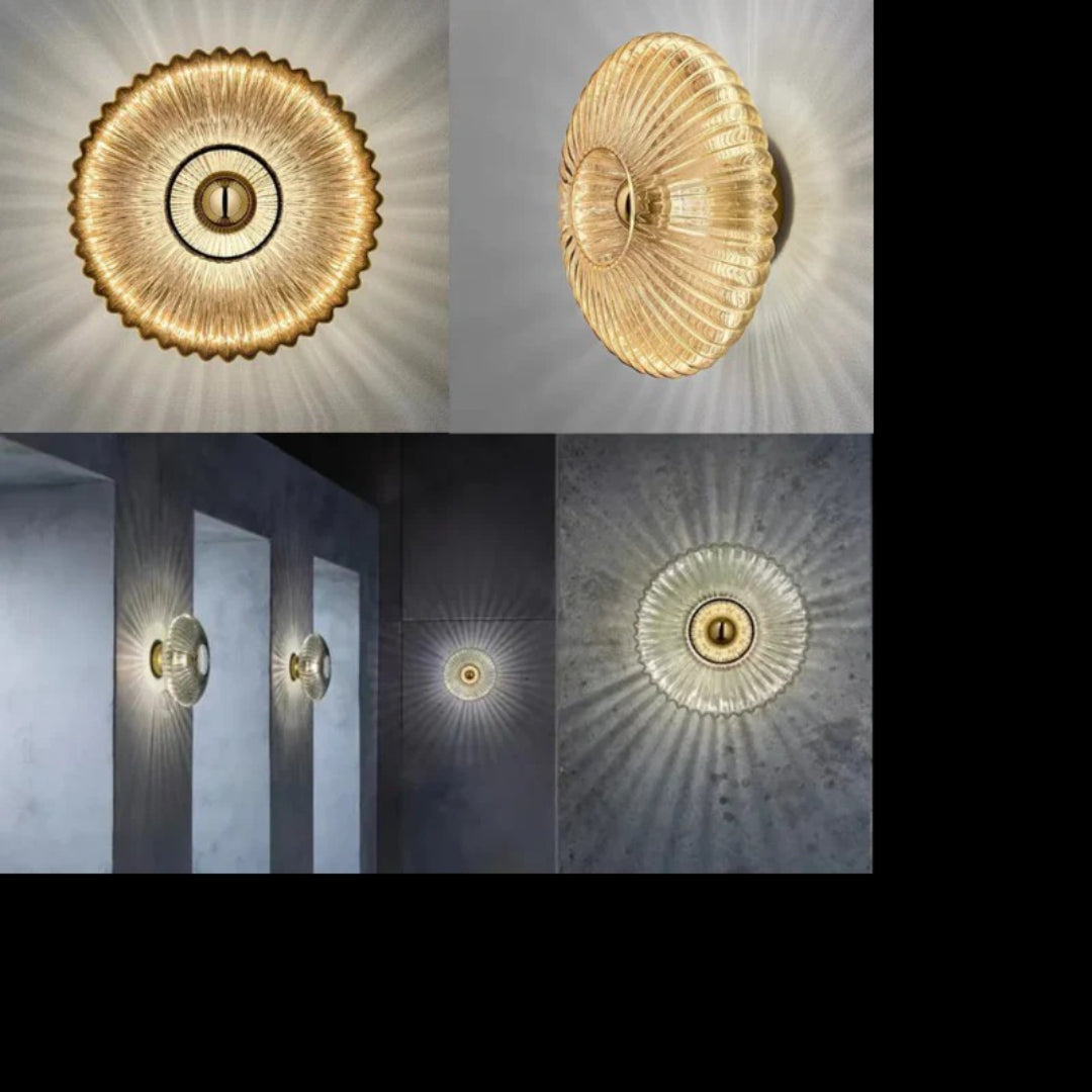 Getextureerde glazen wandlamp