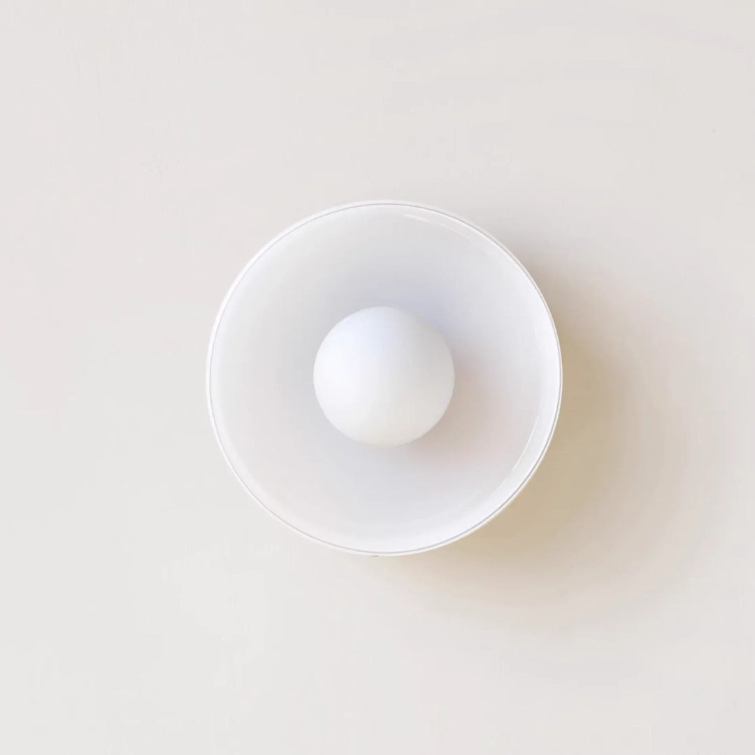 Ronde metalen glazen lamp