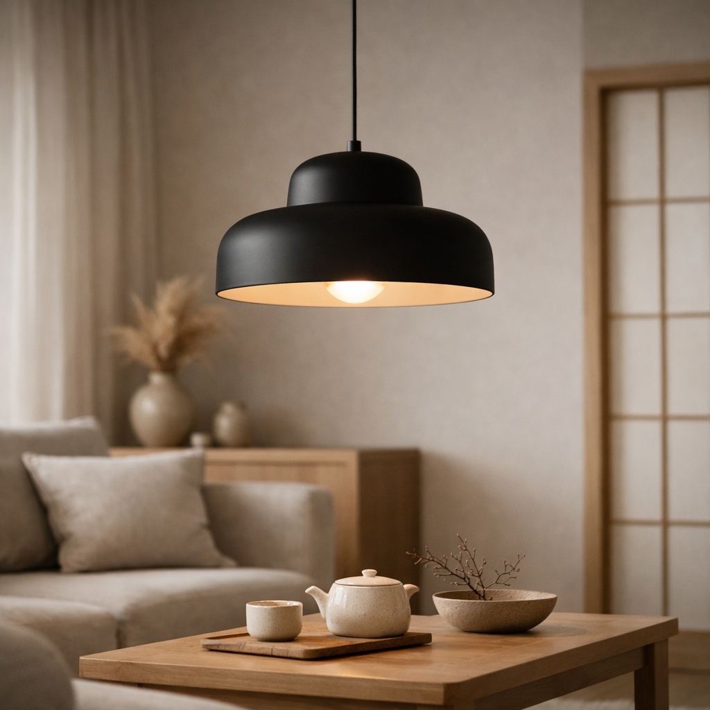 Japandi-Geïnspireerde Hanglamp met Zachte Rondingen