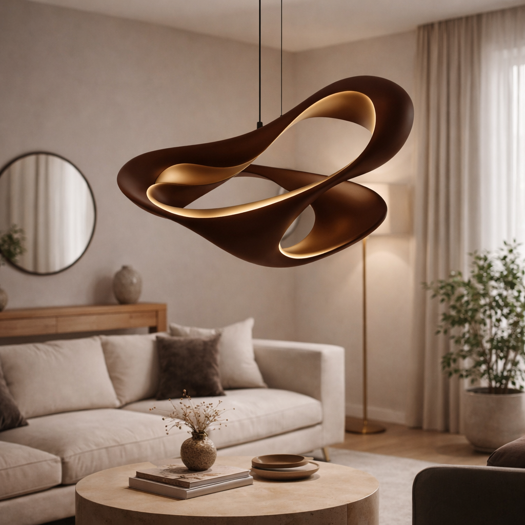 Sculpturale Hanglamp met Asymmetrische Vorm