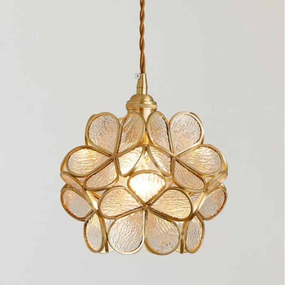 Decoratieve gouden glazen hanglamp