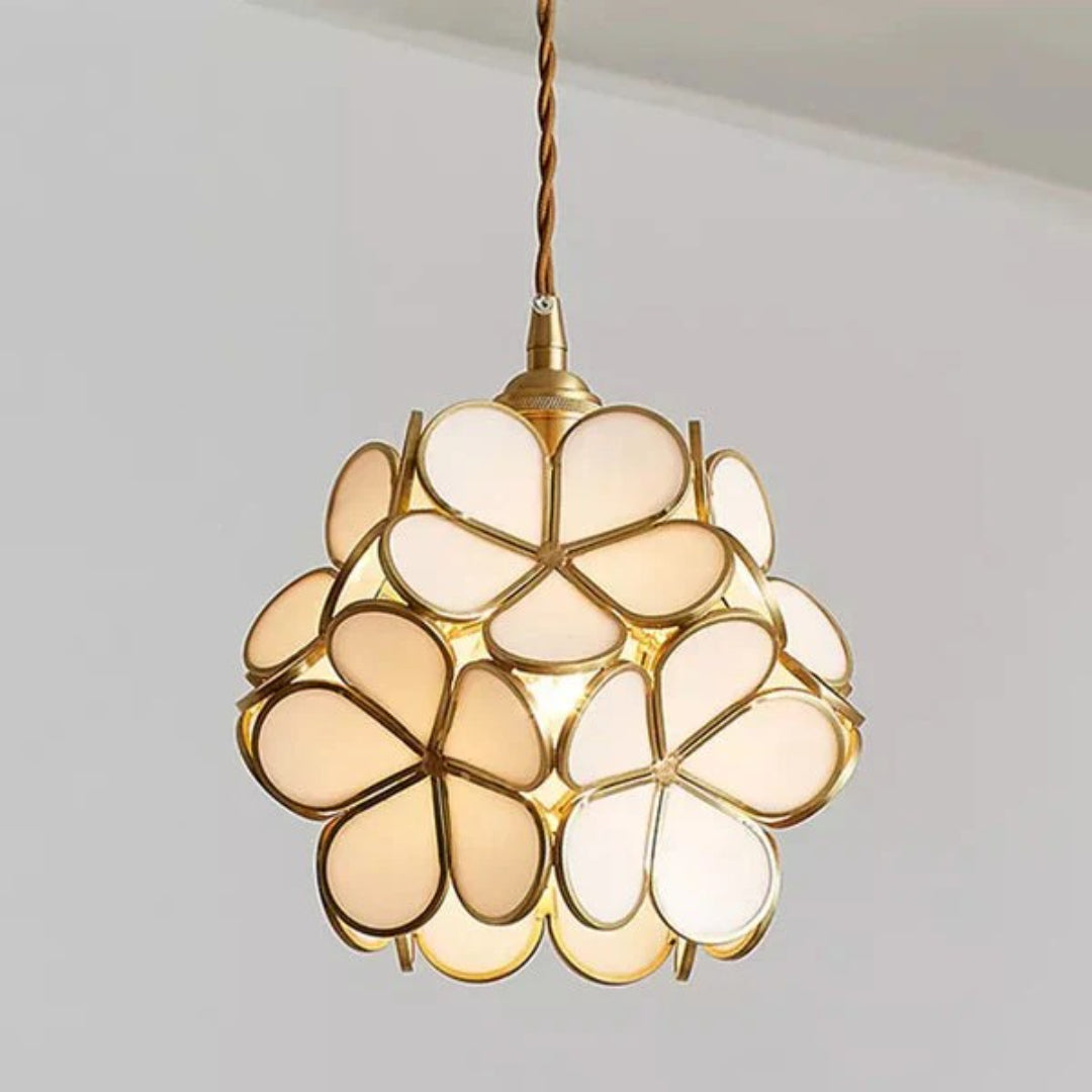 Decoratieve gouden glazen hanglamp