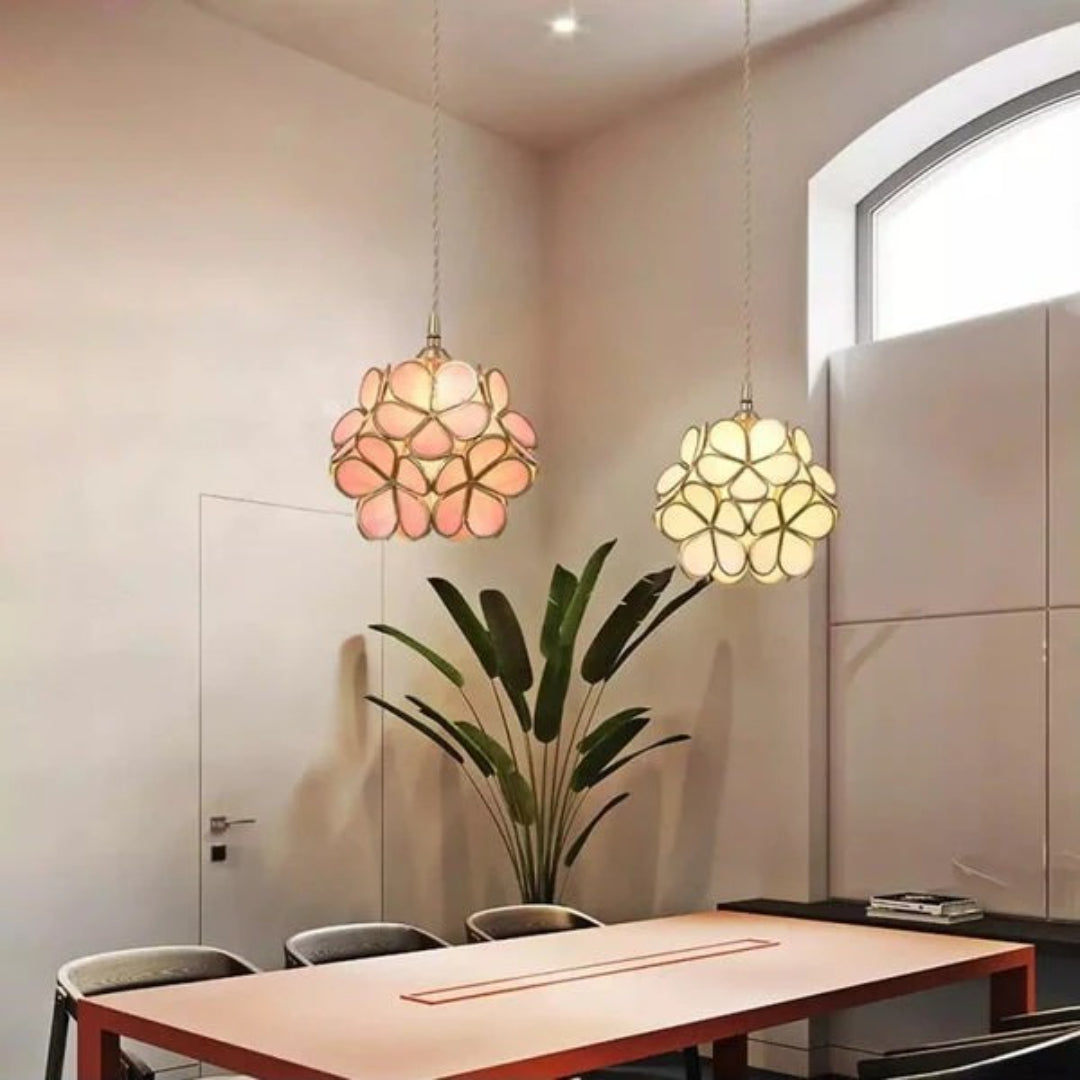 Decoratieve gouden glazen hanglamp