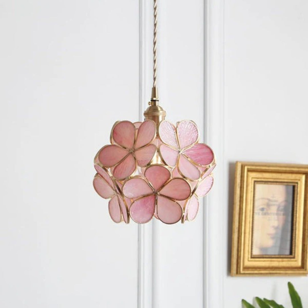 Decoratieve gouden glazen hanglamp