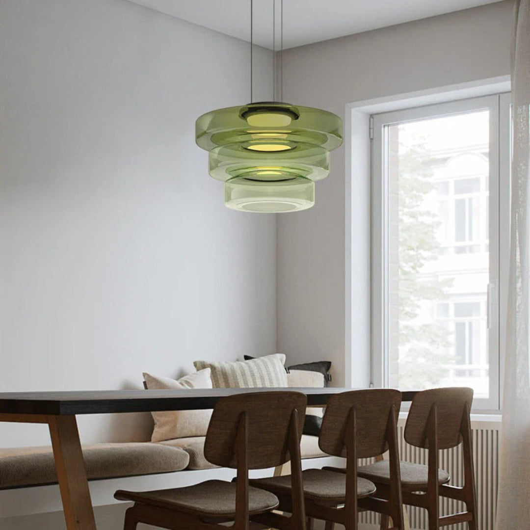 Gelaagde glazen LED hanglamp