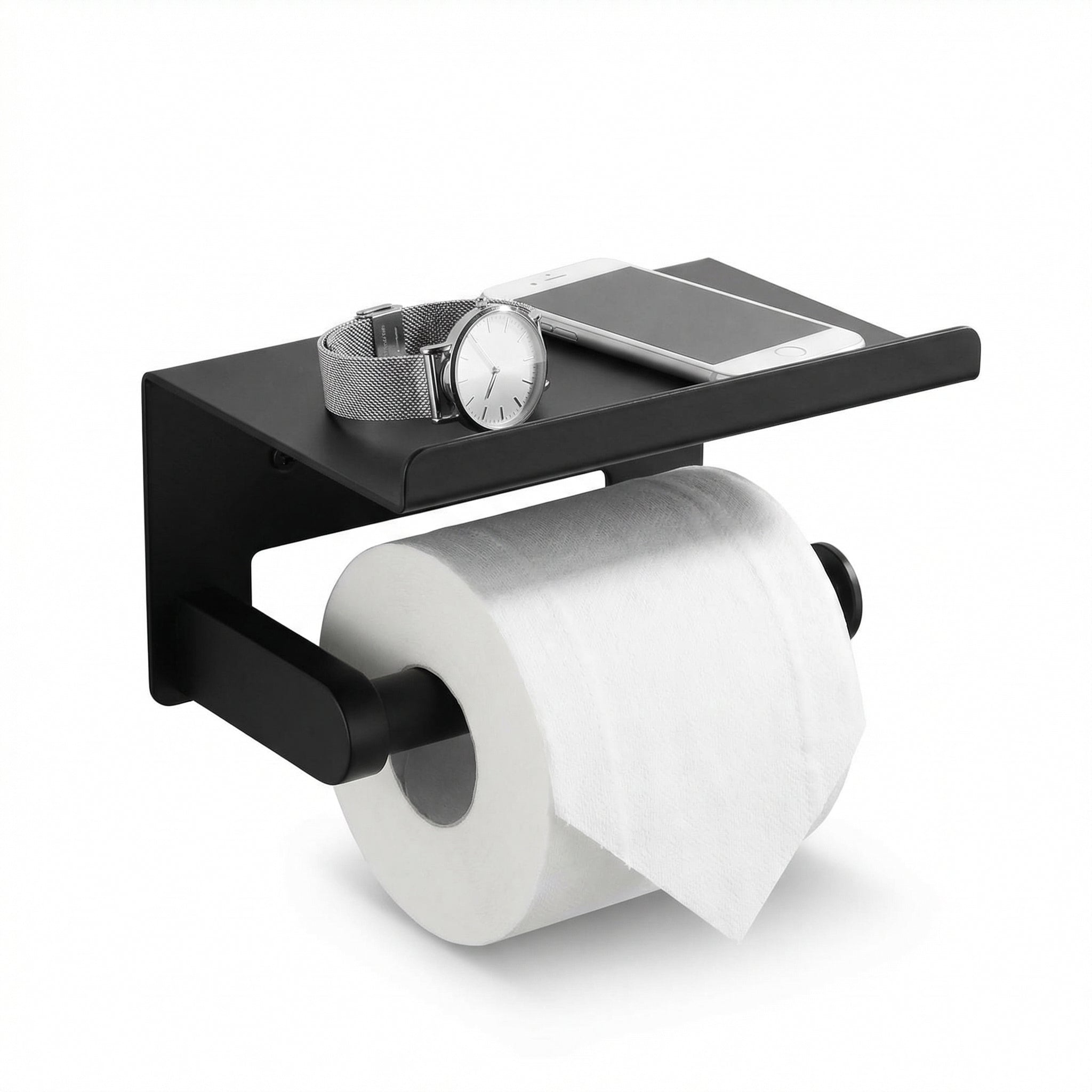 Wandgemonteerde metalen toiletrolhouder