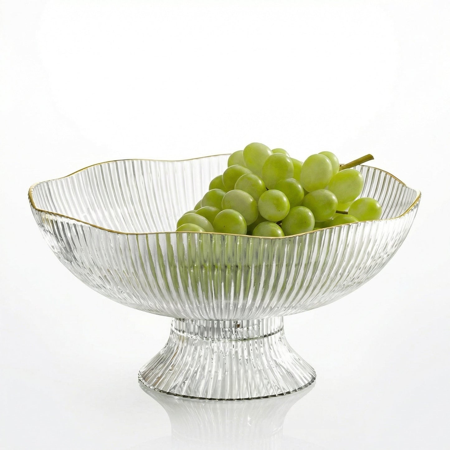 Minimalistische glazen fruitschaal