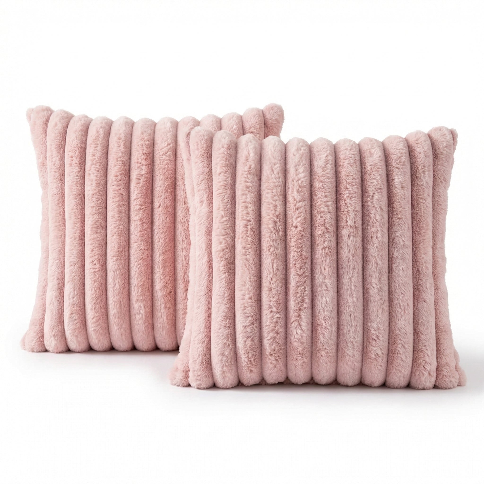 Geribbelde pluche decoratieve kussen
