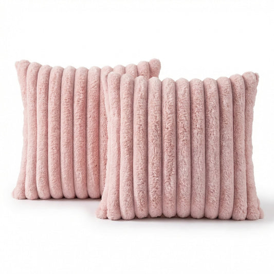 Geribbelde pluche decoratieve kussen