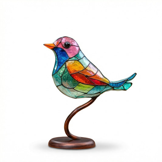 Artistiek glazen vogelbeeldje