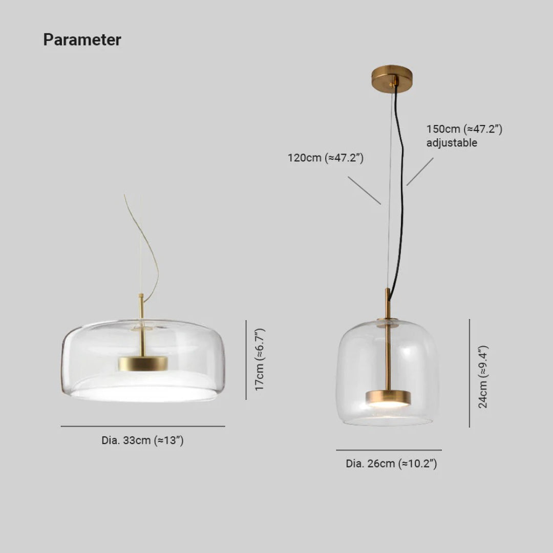 Glazen LED koepel hanglamp
