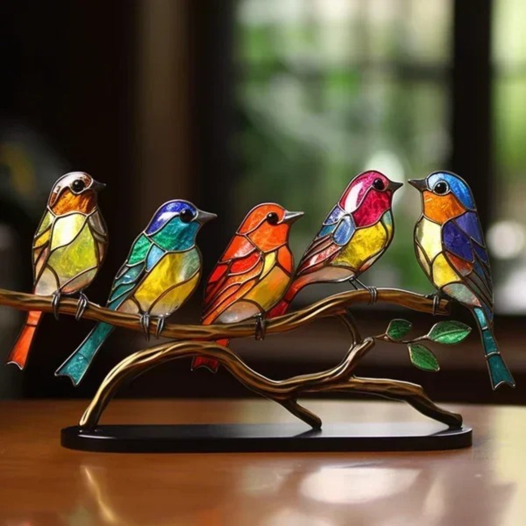 Artistiek glazen vogelbeeldje