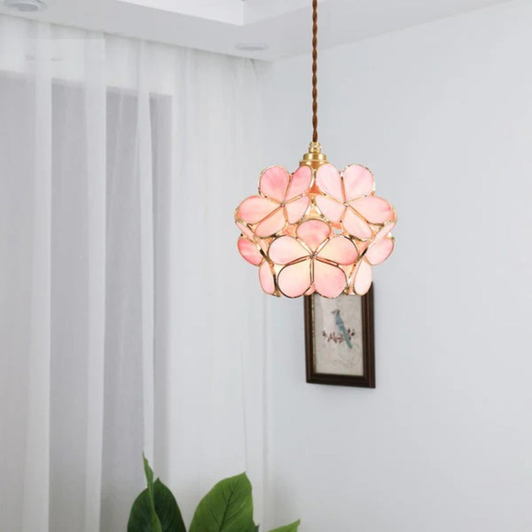 Decoratieve gouden glazen hanglamp