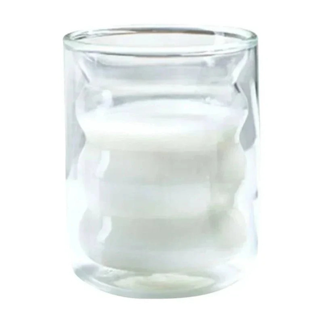 Golvend dubbelwandig glazen tumbler