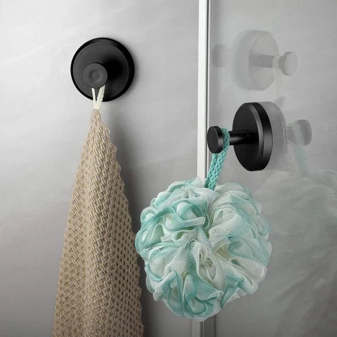 Ronde metalen zuignap wandhaak – set van 2