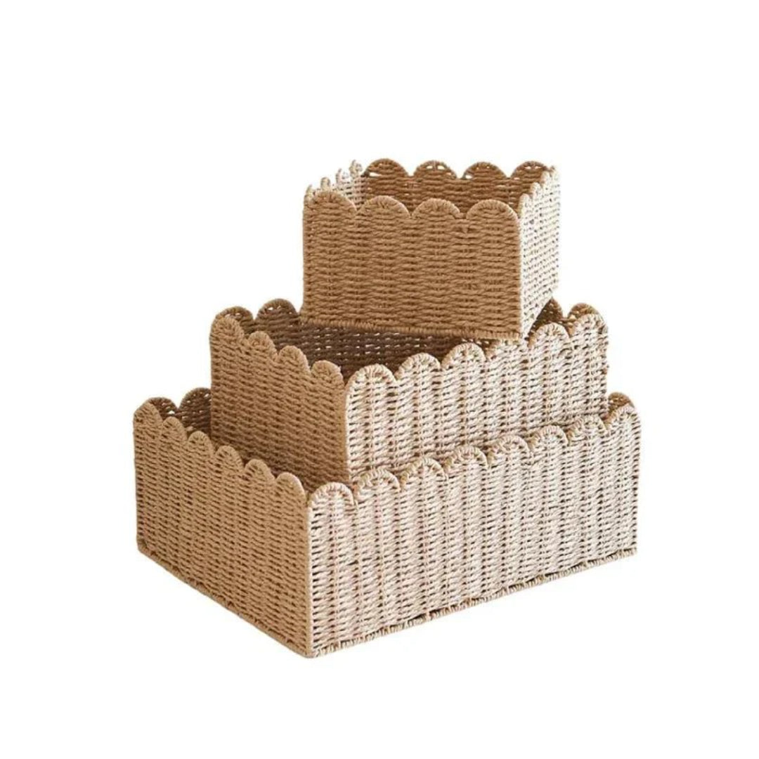 Geweven geschulpte vezel opbergmand