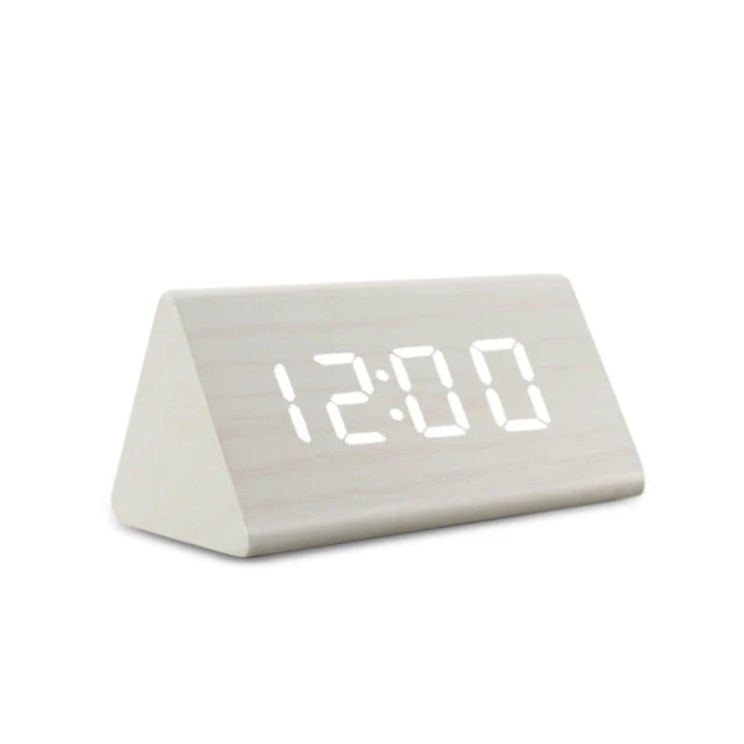Minimalistische houten LED wekker