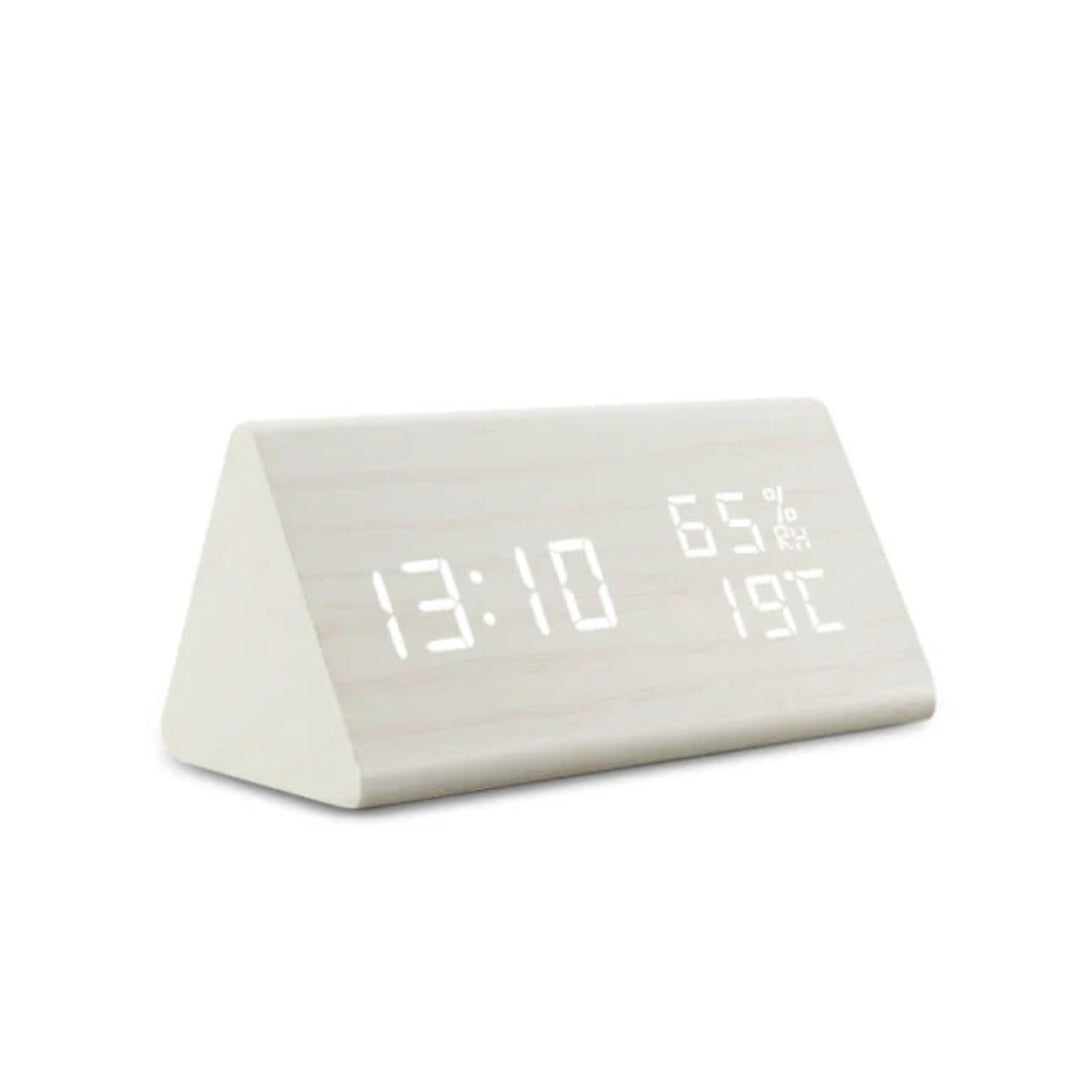 Minimalistische houten LED wekker