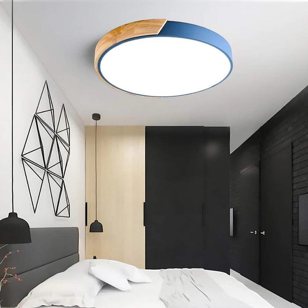 Scandinavische Houten Ronde Plafondlamp