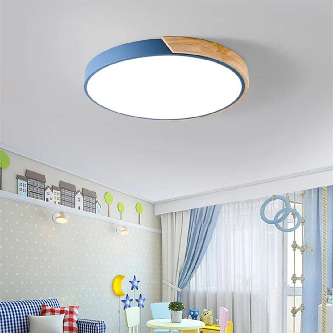 Scandinavische Houten Ronde Plafondlamp