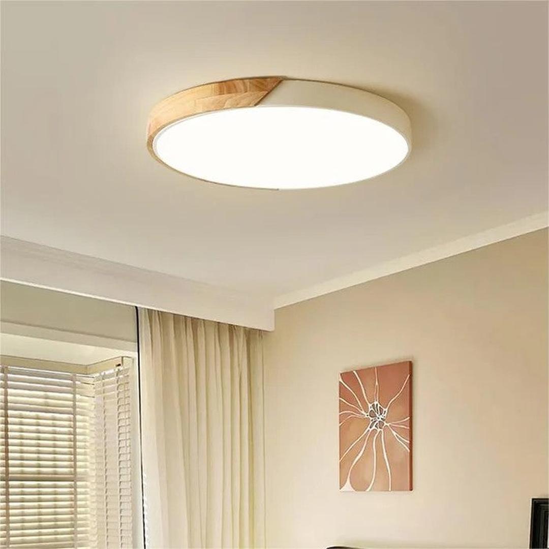 Scandinavische Houten Ronde Plafondlamp