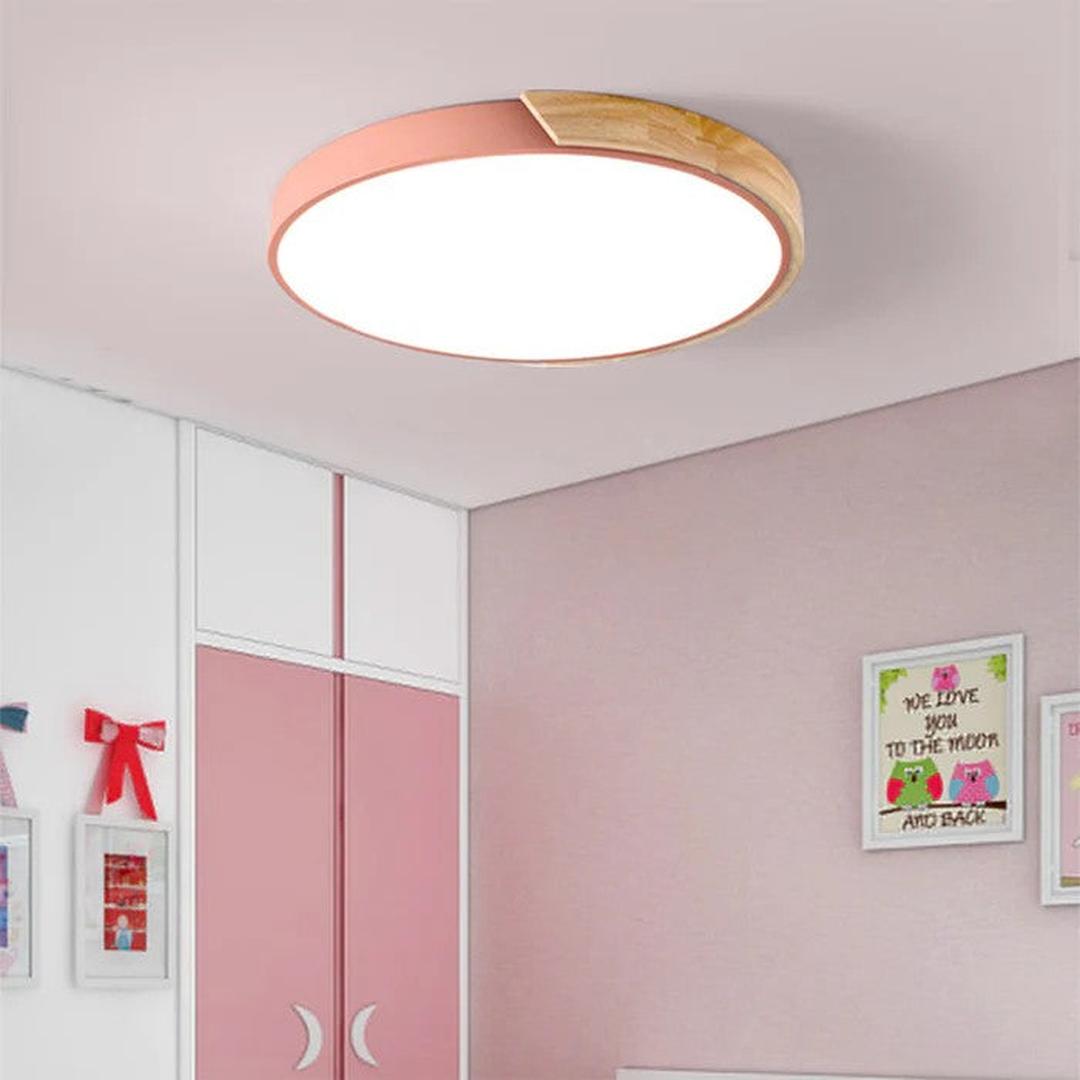 Scandinavische Houten Ronde Plafondlamp