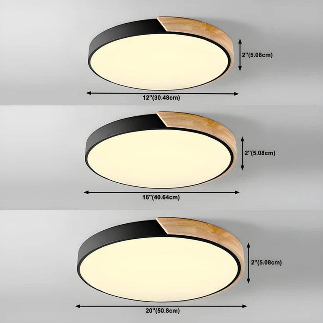 Scandinavische Houten Ronde Plafondlamp