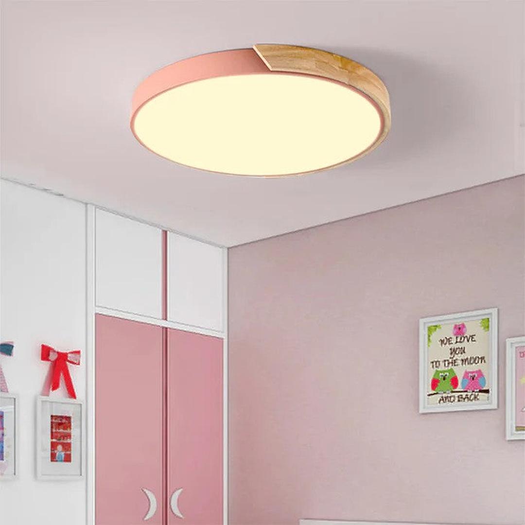 Scandinavische Houten Ronde Plafondlamp