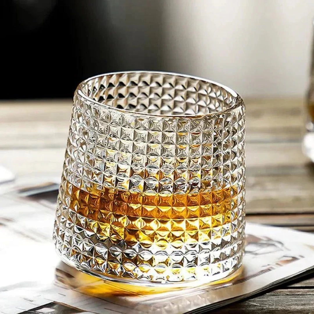 Getextureerde glazen whisky tumbler