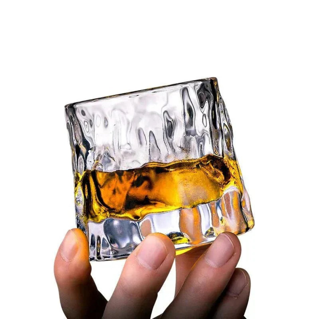 Getextureerde glazen whisky tumbler