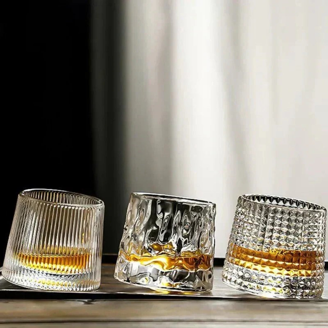 Getextureerde glazen whisky tumbler