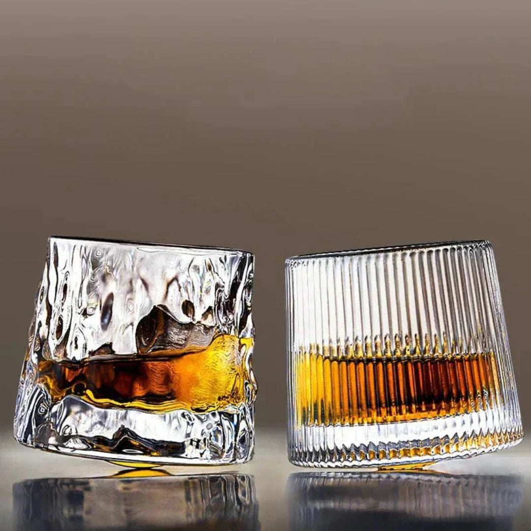 Getextureerde glazen whisky tumbler