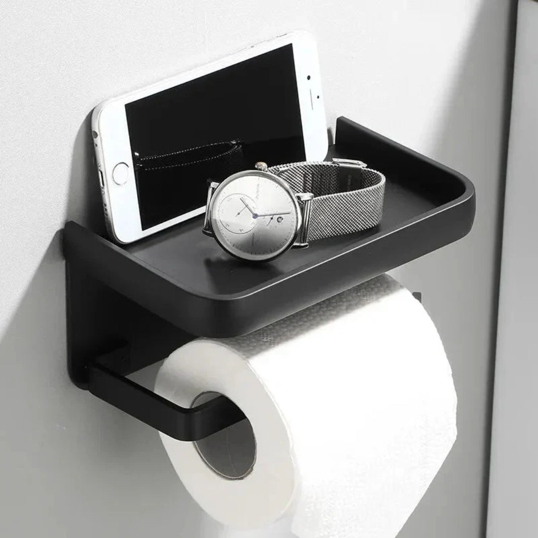 Wandgemonteerde metalen toiletrolhouder