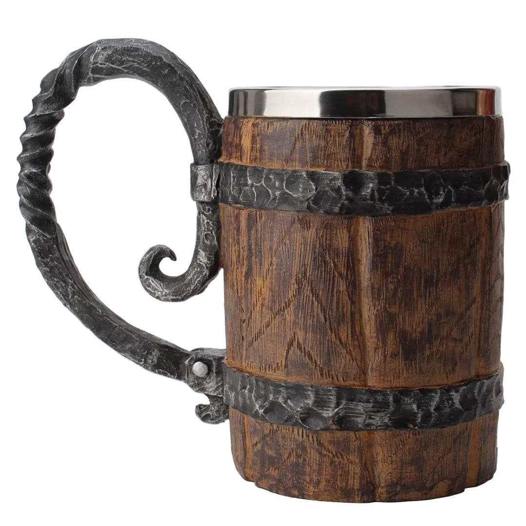 Rustieke houten dubbele bierpul