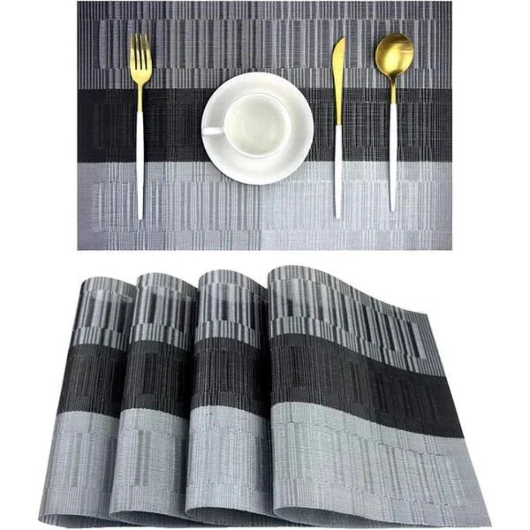 Geweven getextureerde tafelplacemat set